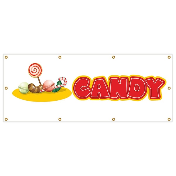 Signmission Candy Banner Heavy Duty 13 Oz Vinyl with Grommets Single Sided B-96 Candy - main